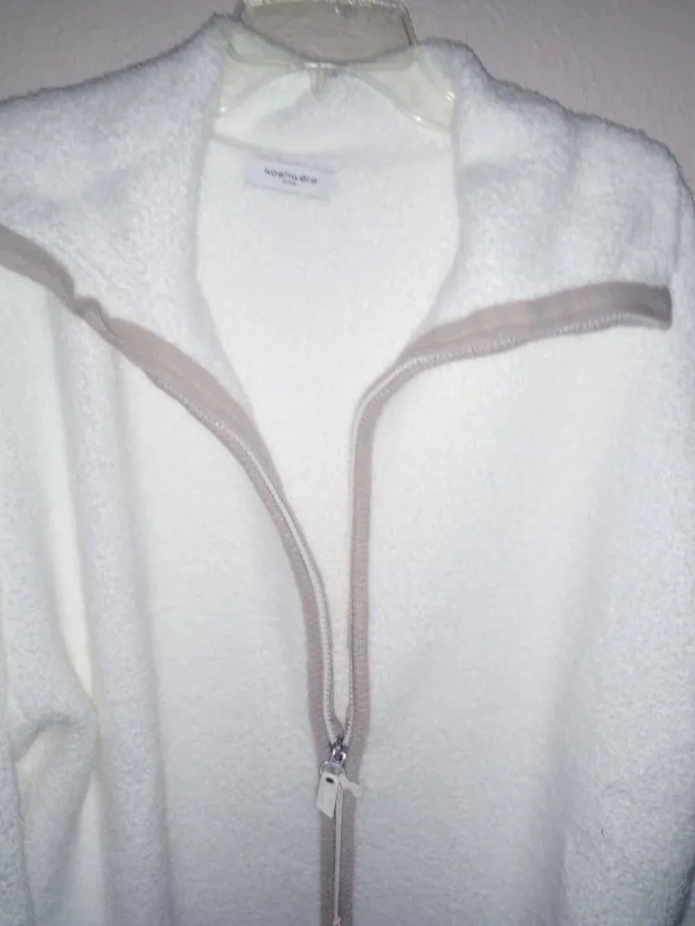 Kashwere Women's Plus Size XXL Cozy Cream Zip Sweater Jacket NWT